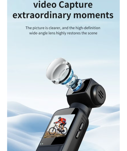 4K HD Sports Camera – Anti-Shake Pocket Camera for Outdoor Adventures, Hiking, Cycling – Handheld & Clip-On Action Camera – 270° Rotatable Lens – WiFi Video Transfer – Long Battery Life – Lightweight & Portable