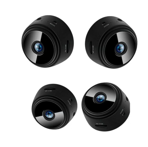 4-Pack WiFi Mini Magnetic A9 Wireless Security Cameras – Full HD 1080P Small Portable Round Indoor Cameras with Night Vision, Motion Detection & Instant Notifications – Compact Wireless Surveillance System for Home & Office Security