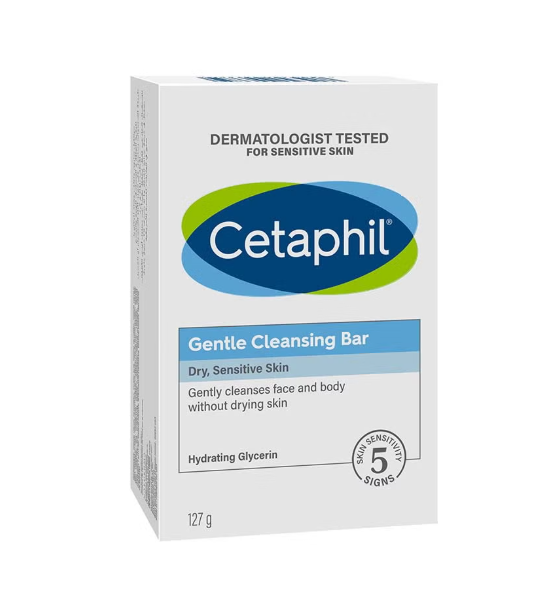 Gentle Cleansing Bar, Nourishing Cleansing Bar For Dry, Sensitive Skin,Face And Body, Unscented, Non-Comedogenic, For Men And Women (Middle-East Pack) 127grams