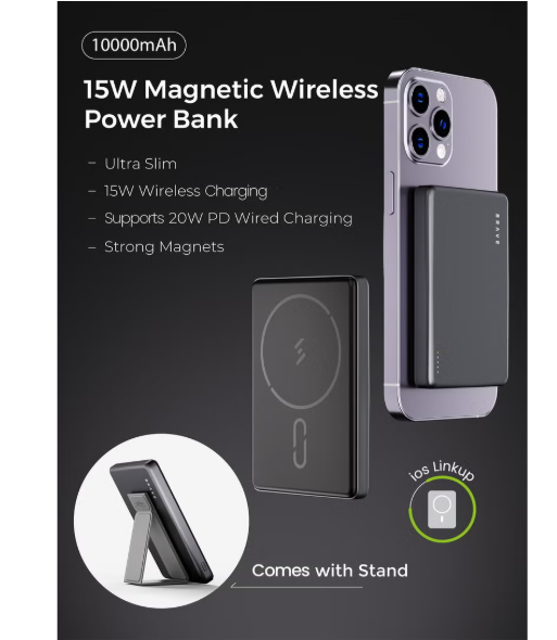 Ultra Slim Design with 20W PD Fast Charging and 15W Fast Wireless Charging