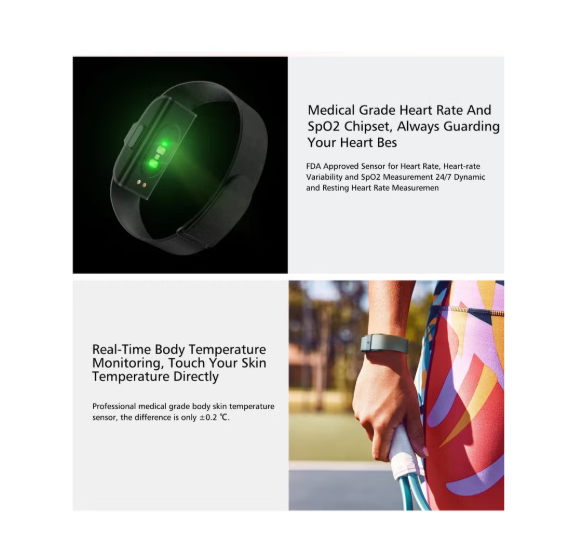 Smart Bracelet Heart Rate Sport Fitness Tracker Men Women Electronic Bracelet (Black)