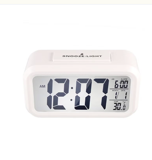 Digital Display Electronic Alarm Clock White