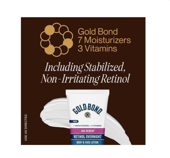 Age Renew Retinol Overnight Body and Face Lotion, Reveal Smoother Looking Skin Overnight, Anti Aging and Wrinkle, Skin Care